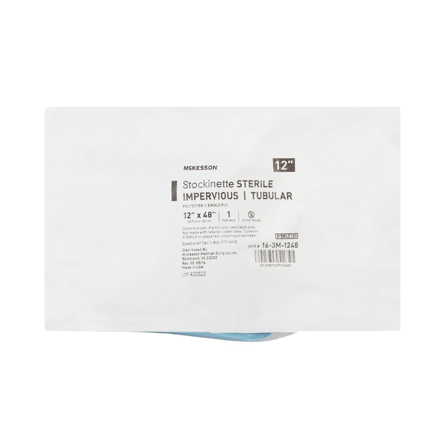 McKesson Impervious Surgical Stockinette, 12 x 48 Inch 16-3M-1248