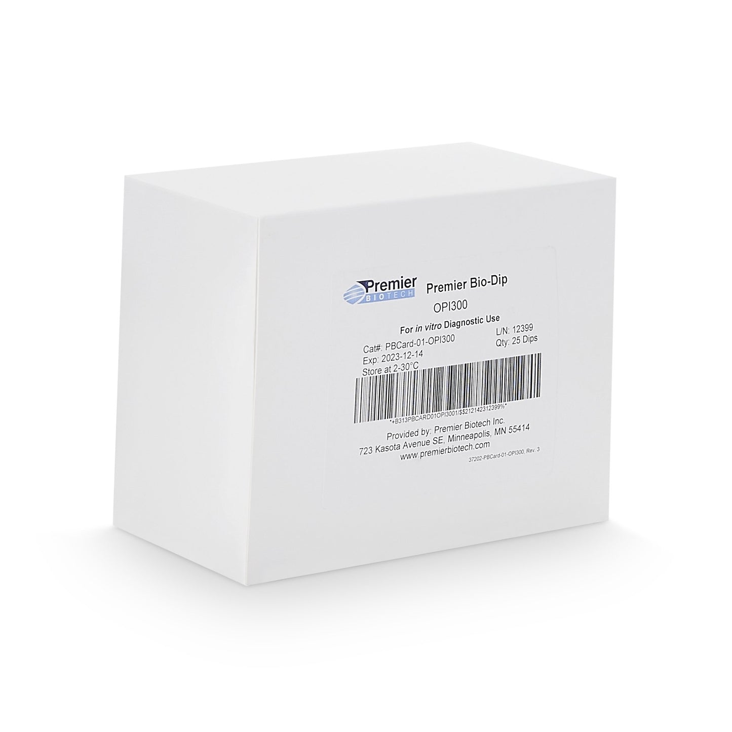 Premier Bio-Dip Single Drug (Opiates) Drugs of Abuse Test PDA-OPI3-25