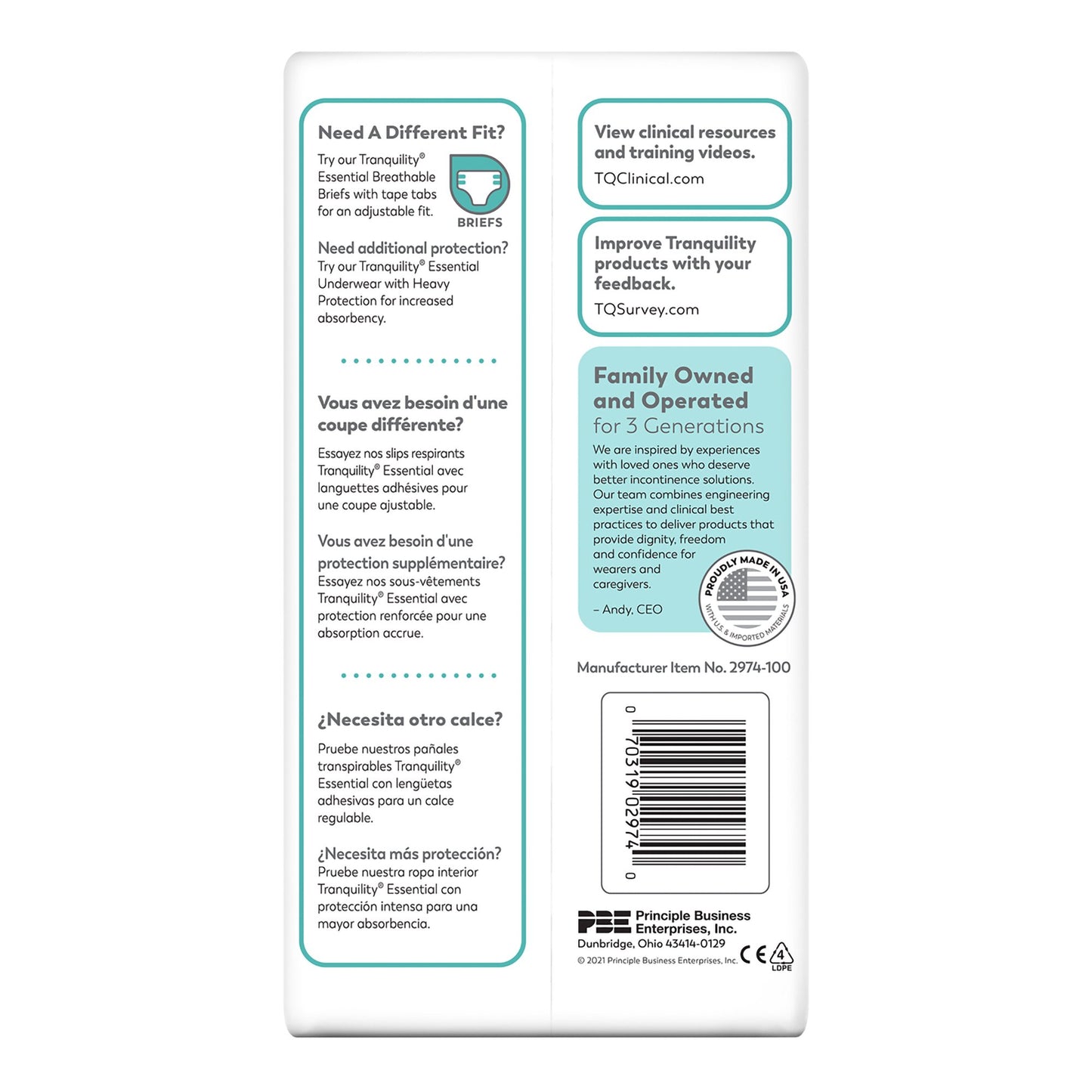 ComfortCare™ Absorbent Underwear, Small 2974-100
