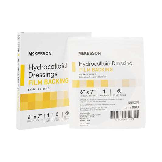 McKesson Brand McKesson Hydrocolloid Dressing, 6 x 7 Inch Sacral 1888, Box of 5