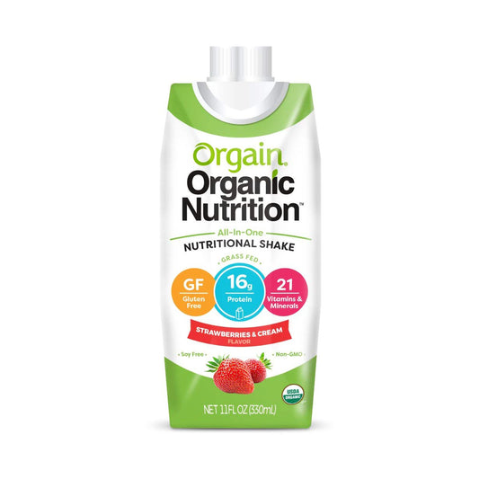 Oral Supplement Orgain® Organic Nutritional Shake Strawberries and Cream Flavor Liquid 11 oz. Carton - 851770003087