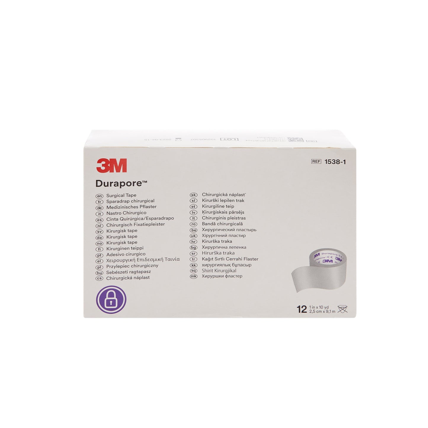 3M™ Durapore™ Silk-Like Cloth Medical Tape,1 Inch x 10 Yard 1538-1