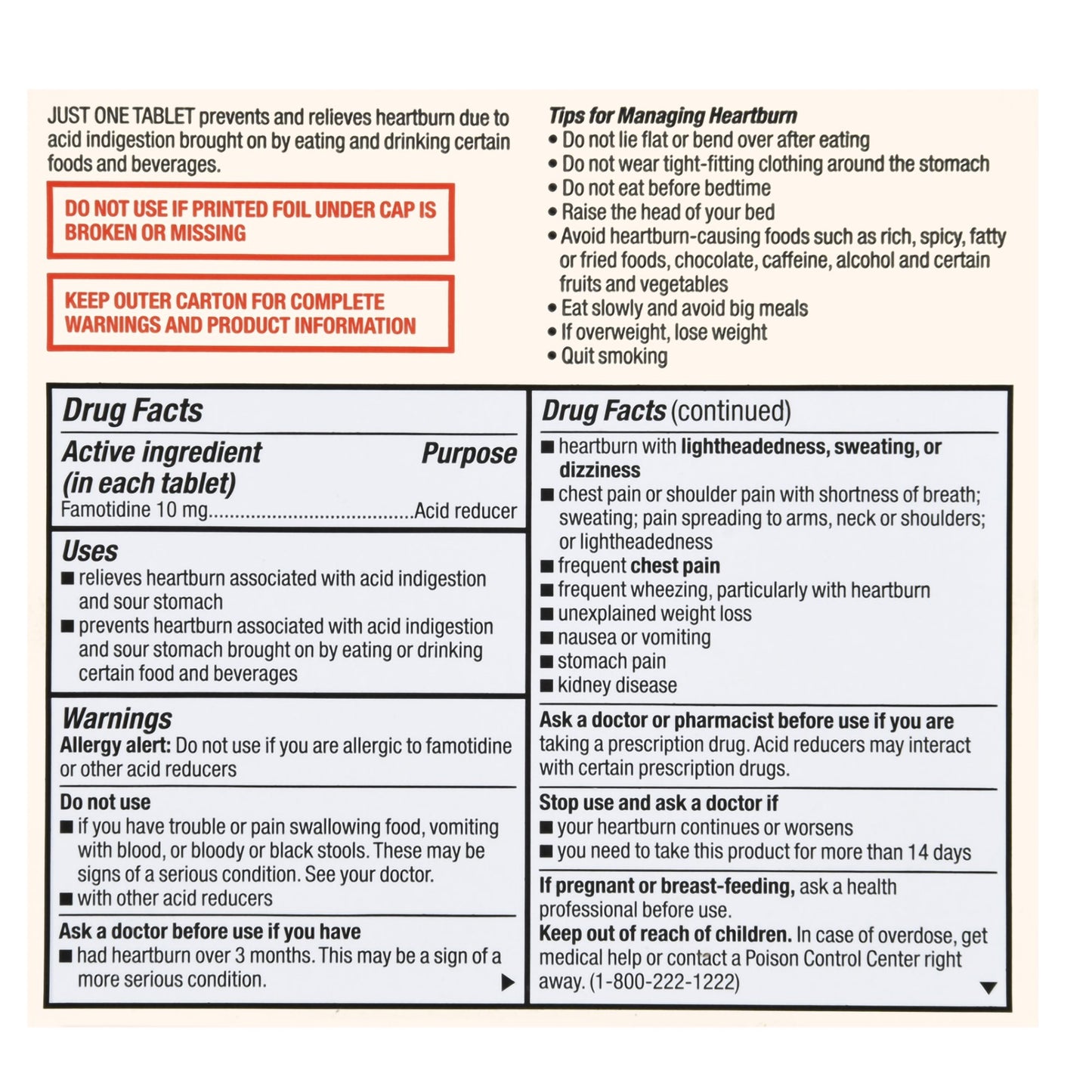 Foster & Thrive™ Original Strength Acid Reducer Famotidine Tablets 10 mg 70677110202