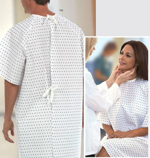 Fashion Seal Uniforms Patient Gown, Snowflake Print 1736 L