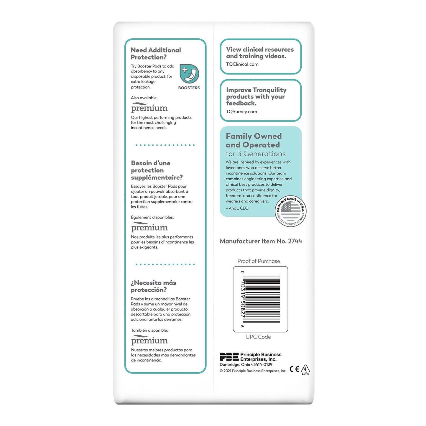 Tranquility® Essential Heavy Incontinence Brief, Small 2744