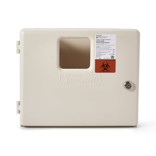 Sharps Container Cabinet / Wall Enclosure McKesson Prevent® High Impact Polystyrene Wall Mount Locking - 2263