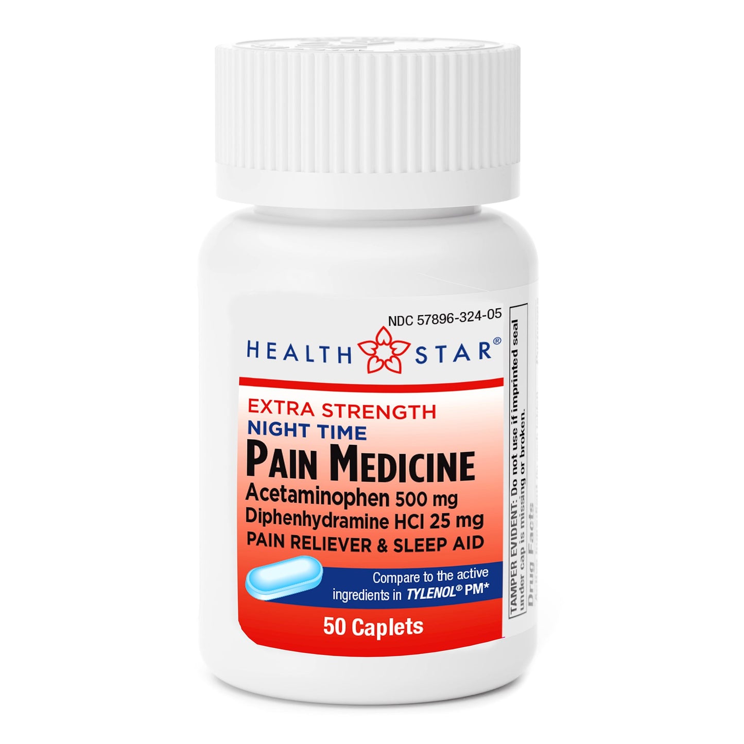 Nightime Pain / Allergy Relief 500 mg Strength Acetaminophen / Diphenhydramine HCl Capsule 50 per Bottle - 224-05-HST