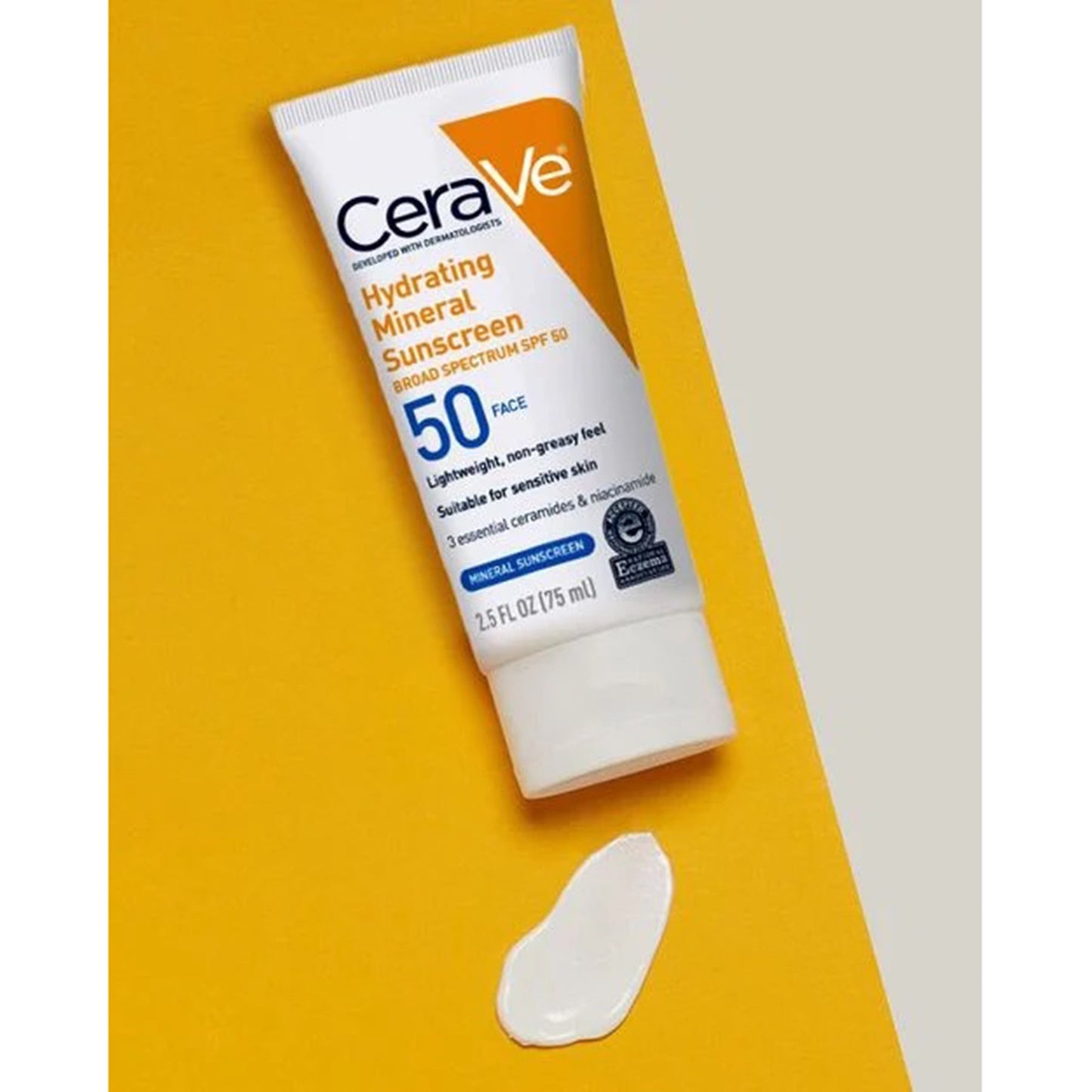 Sunscreen CeraVe® Hydrating Mineral Sunscreen Face SPF 50 Lotion 2.5 oz. Tube 60600051495