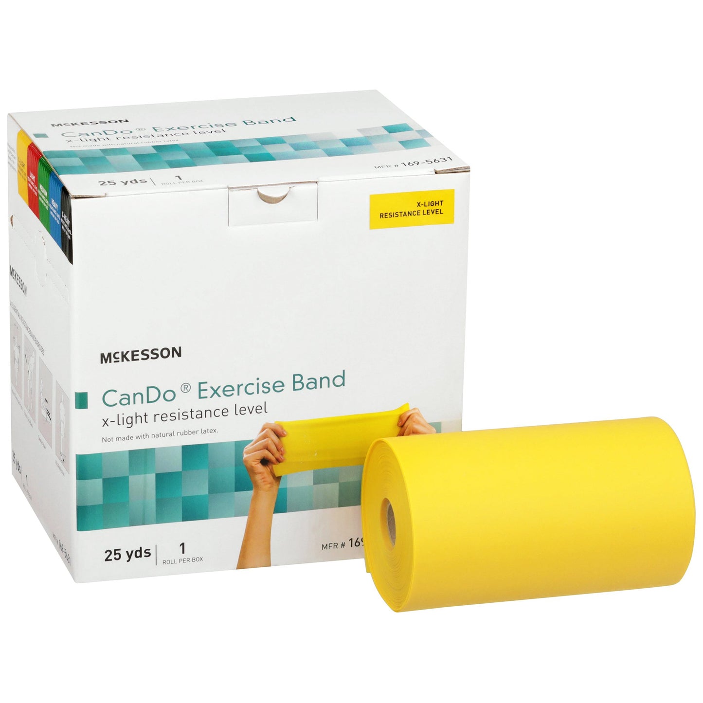 Exercise Resistance Band McKesson CanDo® Yellow 5 Inch X 25 Yard X-Light Resistance - 169-5631