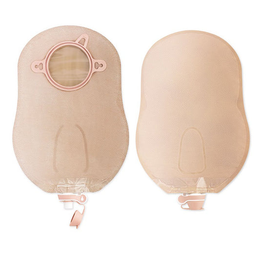 New Image™ 18412 Two-Piece Transparent Urostomy Pouch, 44 mm Flange, Green Match 18412