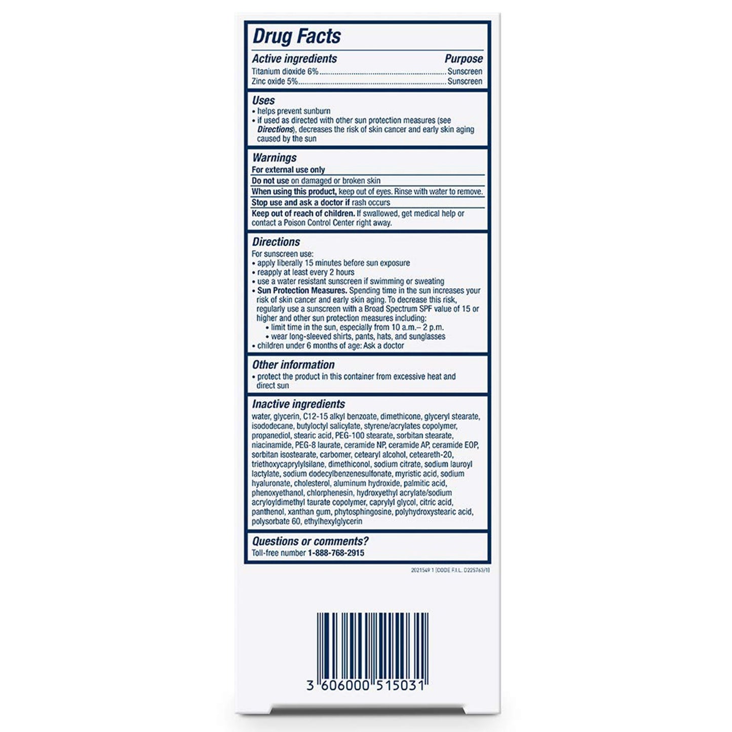 Sunscreen CeraVe® Hydrating Mineral Sunscreen Face SPF 30 Lotion 2.5 oz. Tube 60600051503