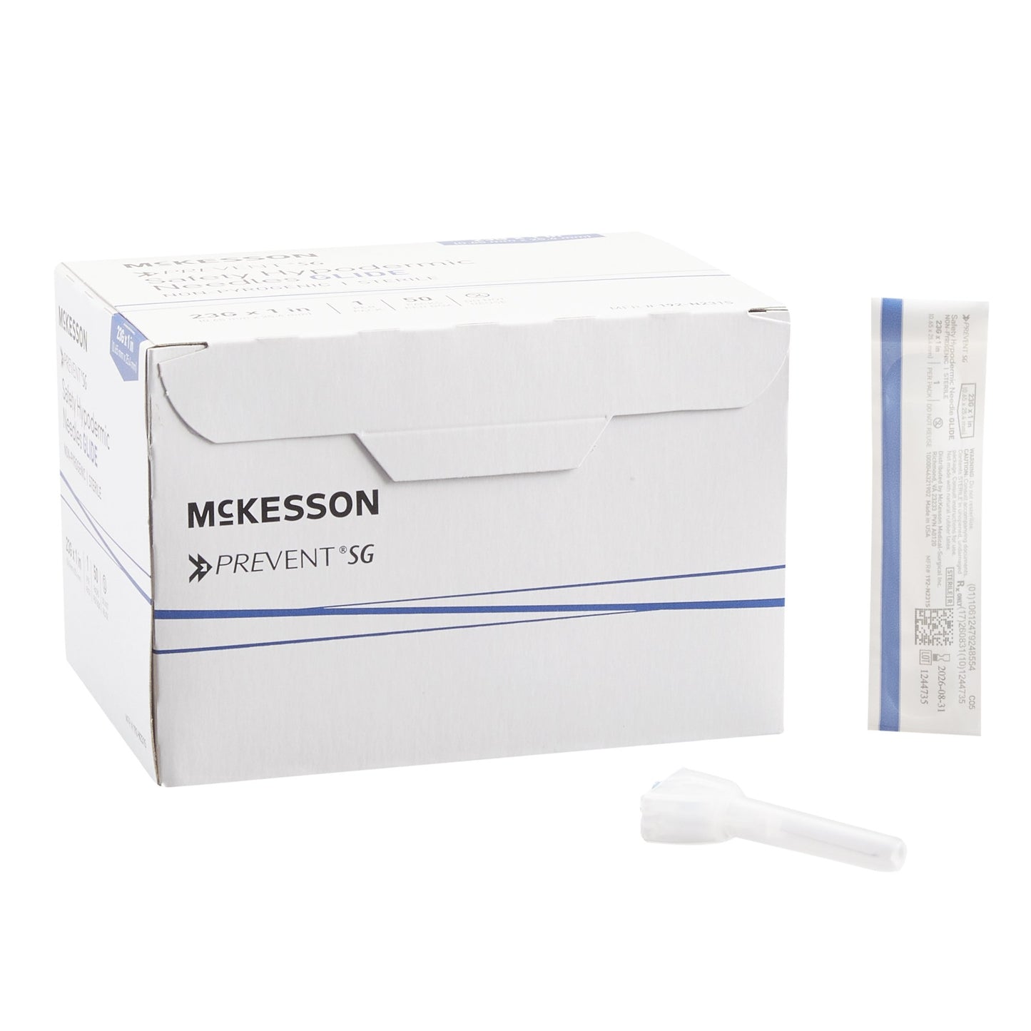 Safety Hypodermic Needle McKesson Prevent SG 1 Inch Length 23 Gauge Thin Wall Sliding Safety Needle - 306610