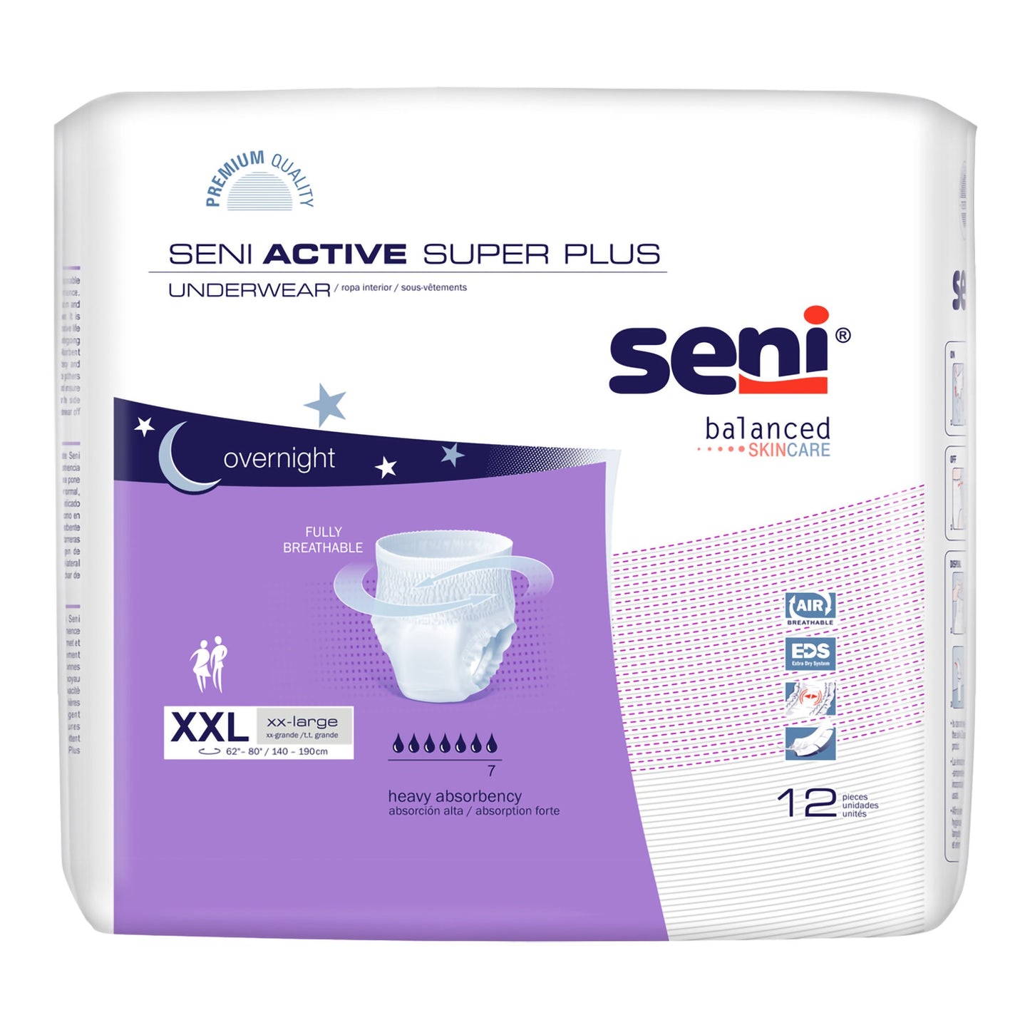 Seni® Active Super Plus Overnight Heavy Absorbent Underwear, 2X-Large S-2X12-AP1