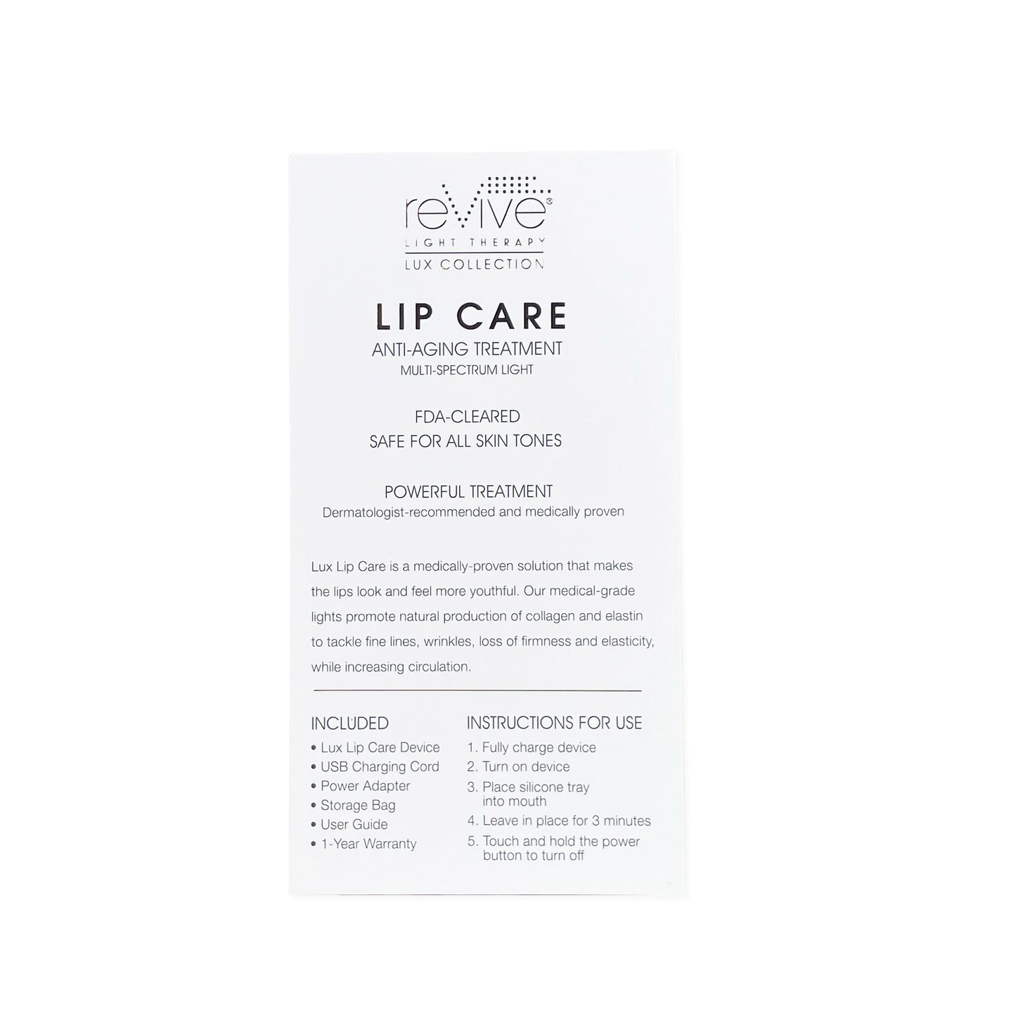 Lip Light Therapy Device reVive Light Therapy® Lux Collection Lip Care NonSterile LUXLIP