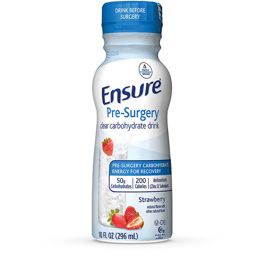Oral Supplement Ensure® Pre-Surgery Clear Carbohydrate Drink Strawberry Flavor Liquid 10 oz. Bottle - 65044