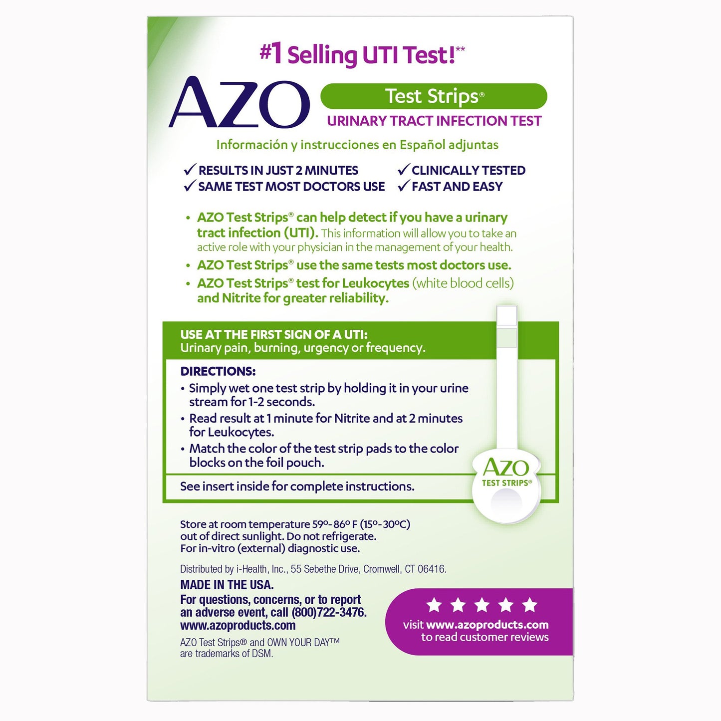 AZO® Urinary Tract Infection Test Strips 787651032672