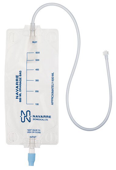 Gravity Drainage Bag Navarre® Without Tubing 600 mL Sterile Luer Connector Barrier - NDB600