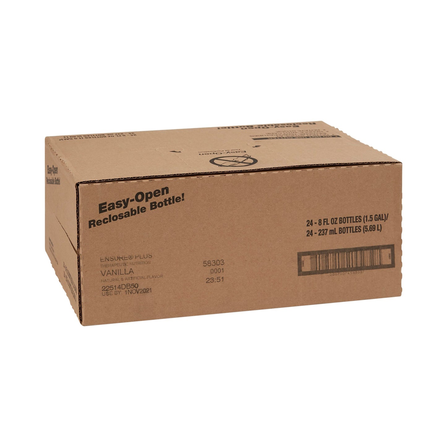 Ensure® Plus Therapeutic Nutrition, Vanilla, 8-ounce bottle 58303