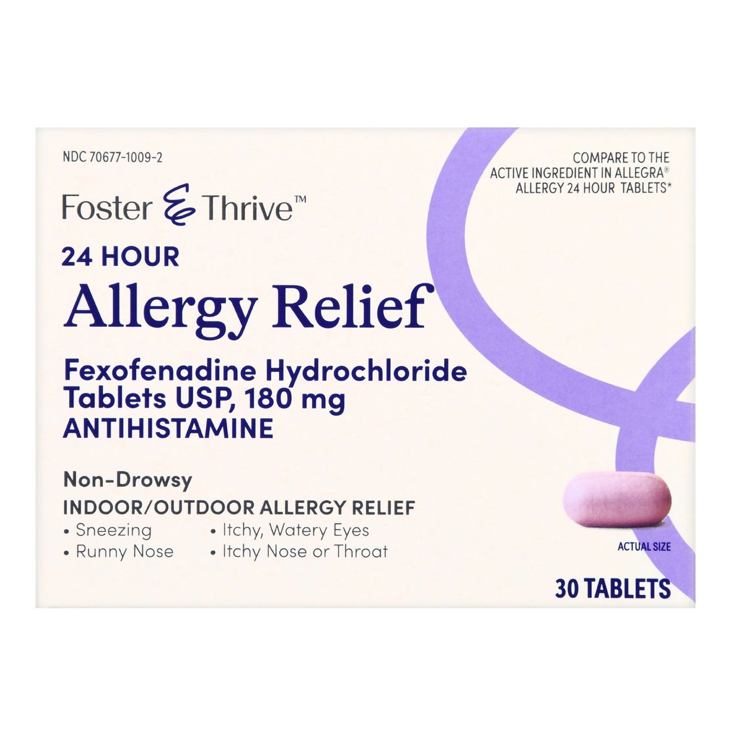 Foster & Thrive™ 24 Hour Allergy Relief Fexofenadine HCl USP 180 mg Tablets 70677100902