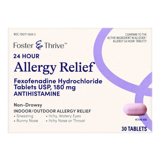Foster & Thrive™ 24 Hour Allergy Relief Fexofenadine HCl USP 180 mg Tablets 70677100902