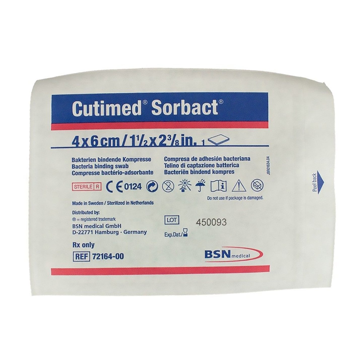 Antimicrobial Mesh Dressing Cutimed® Sorbact® 1-3/5 X 2-2/5 Inch Rectangle Sterile - 7216412
