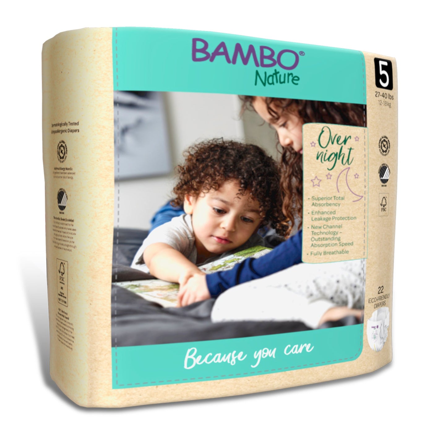 Bambo® Nature Overnight Diapers, Size 5 1000021011