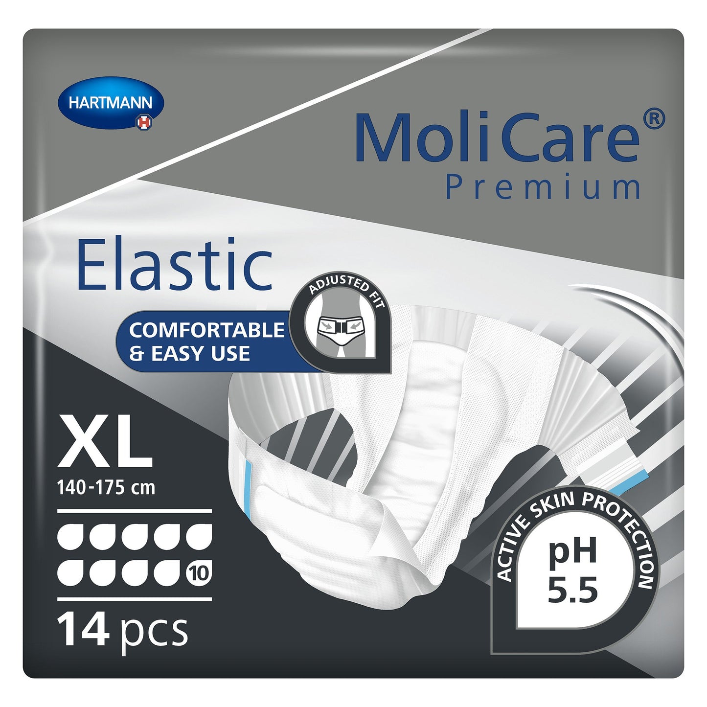 MoliCare® Premium Elastic 10 Drop Absorbency Incontinence Briefs, X-Large 165674