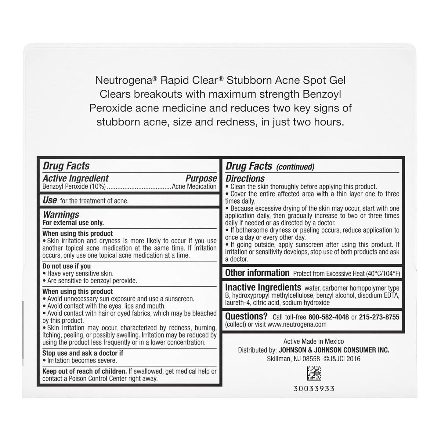 Acne Treatment Neutrogena® Rapid Clear 1 oz. Gel 69968004301