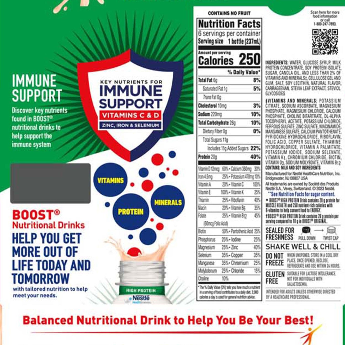 Boost® High Protein Strawberry Complete Nutritional Drink, 8-ounce bottle 00041679944363