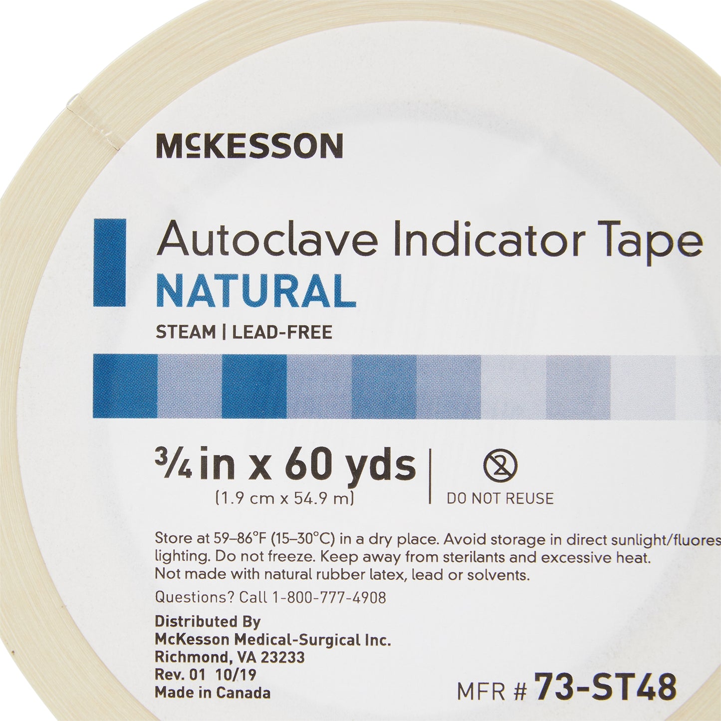 McKesson Steam Indicator Tape, ½ Inch x 60 Yard 73-ST48