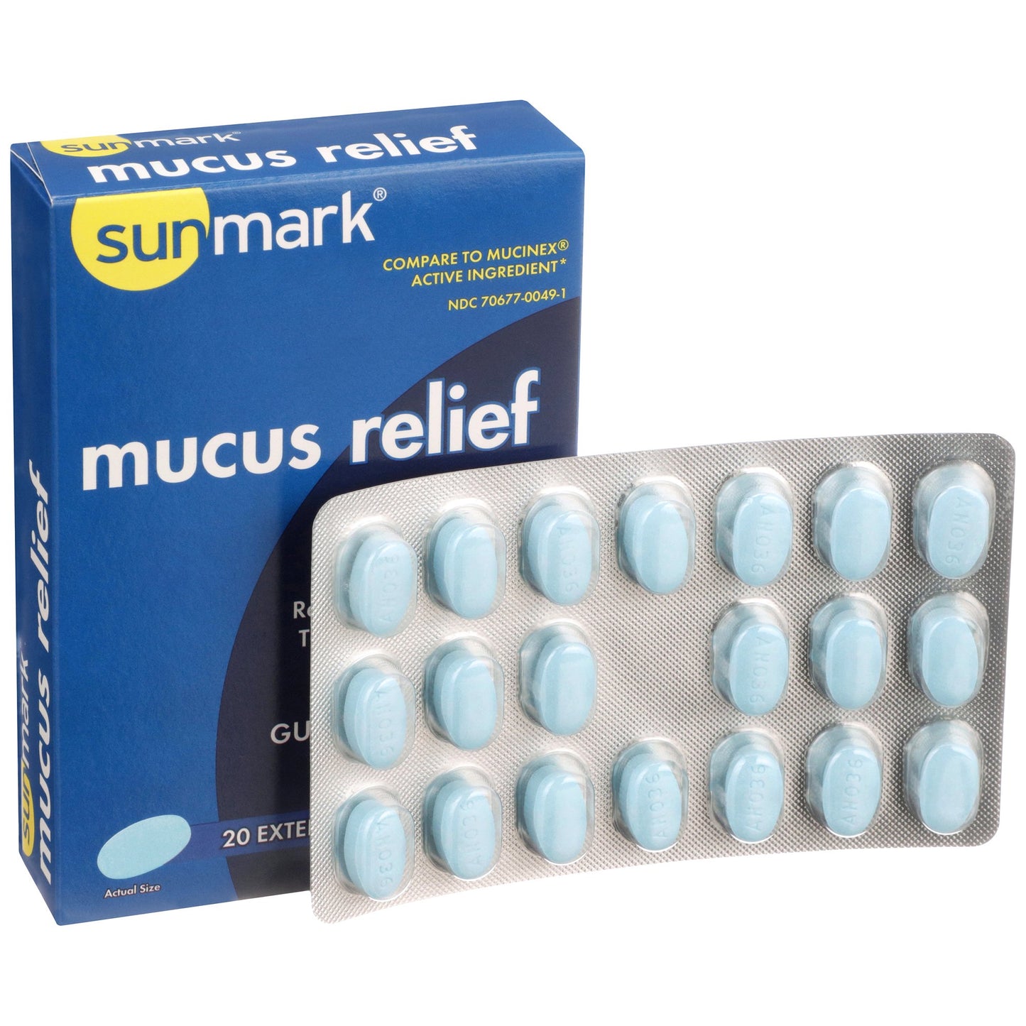 Cold and Cough Relief sunmark® mucus E.R.™ 600 mg Strength Extended Release Tablet 20 per Box - 70677004901