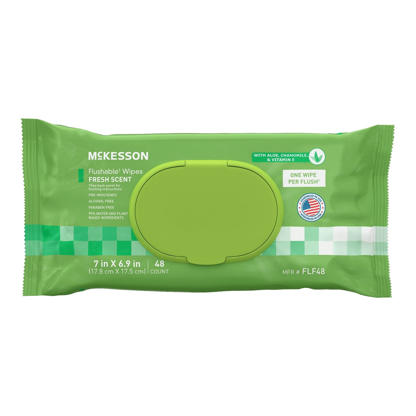 McKesson Flushable* Wet Wipes - Scented, 48 Wet Wipes per Pack FLF48