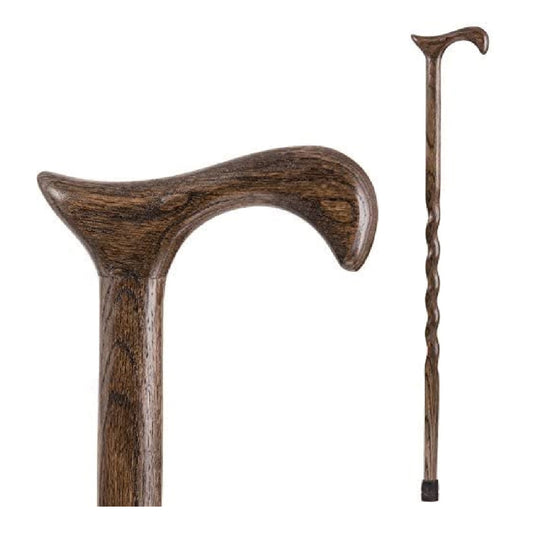 T-Handle Cane Brazos™ Twisted Wood 37 Inch Height Wood Grain - 502-3000-0047