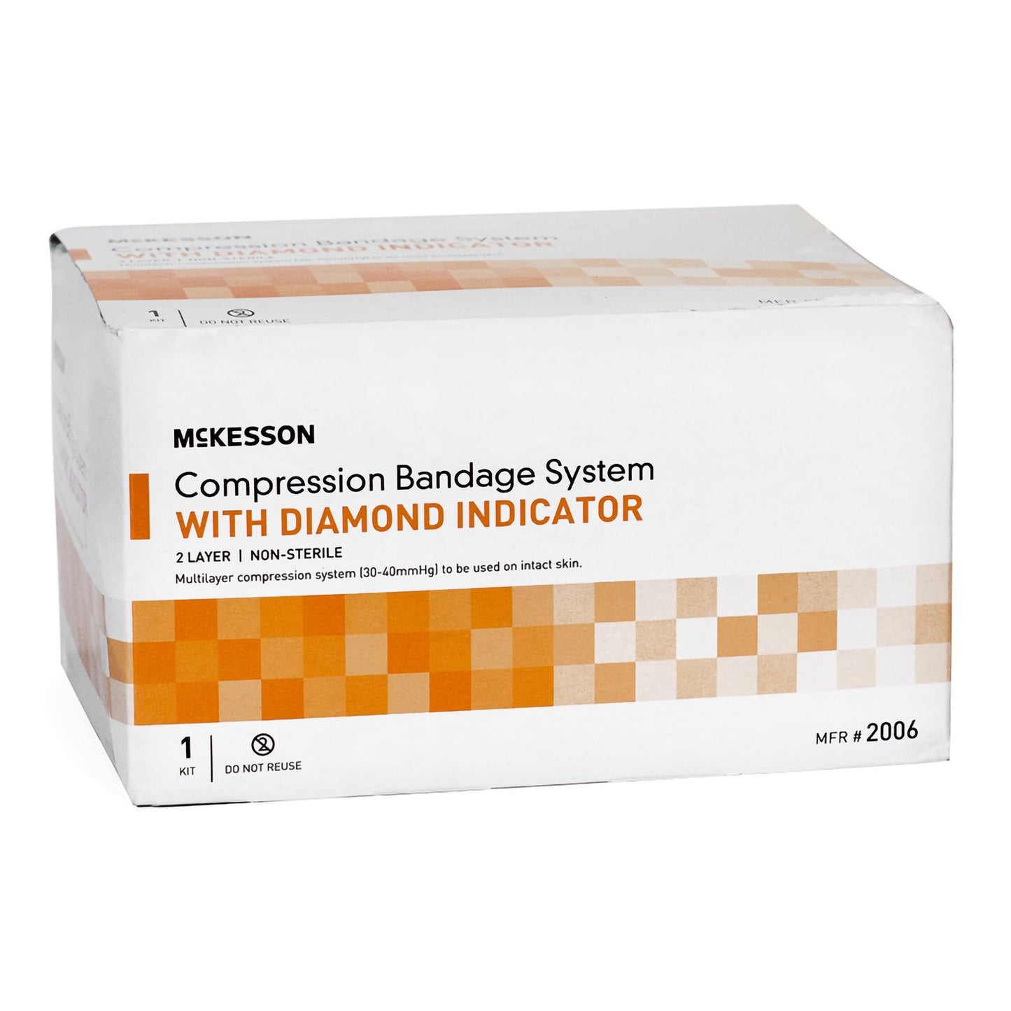 2 Layer Compression Bandage System McKesson 4 Inch X 7-1/10 Yard / 4 Inch X 6-9/10 Yard Self-adherent Closure Tan / White NonSterile 30 to 40 mmHg 2006