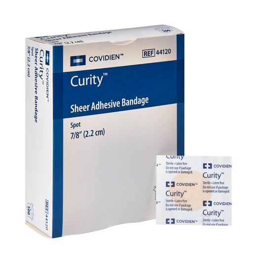 Adhesive Spot Bandage Curity™ 7/8 Inch Plastic Round Sheer Sterile - 44120