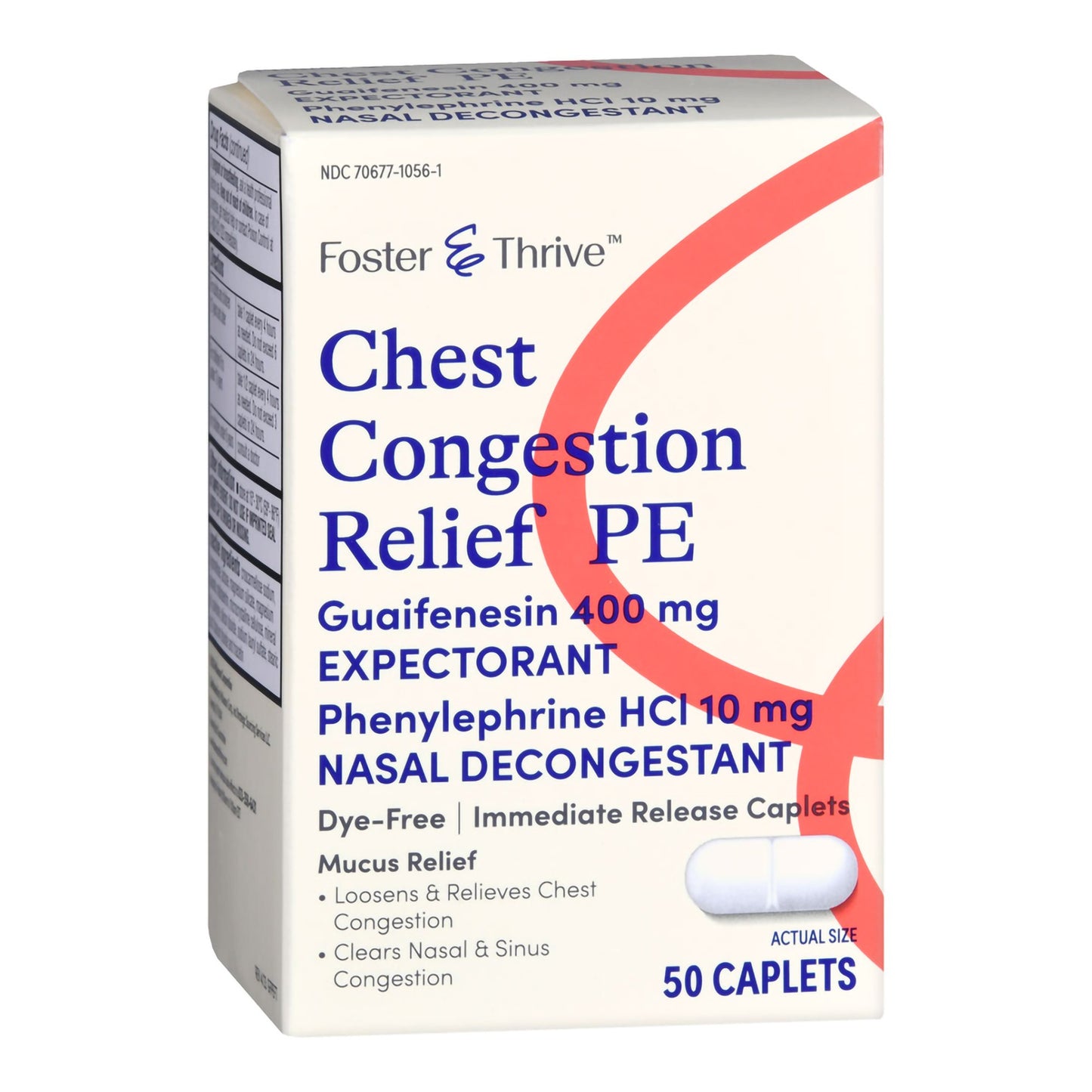 Foster & Thrive™ Chest Congestion Relief PE Guaifenesin & Phenylephrine Caplets 70677105601