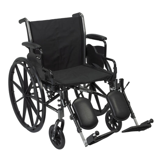 Lightweight Wheelchair McKesson Dual Axle Desk Length Arm Swing-Away Elevating Legrest Black Upholstery 20 Inch Seat Width Adult 300 lbs. Weight Capac