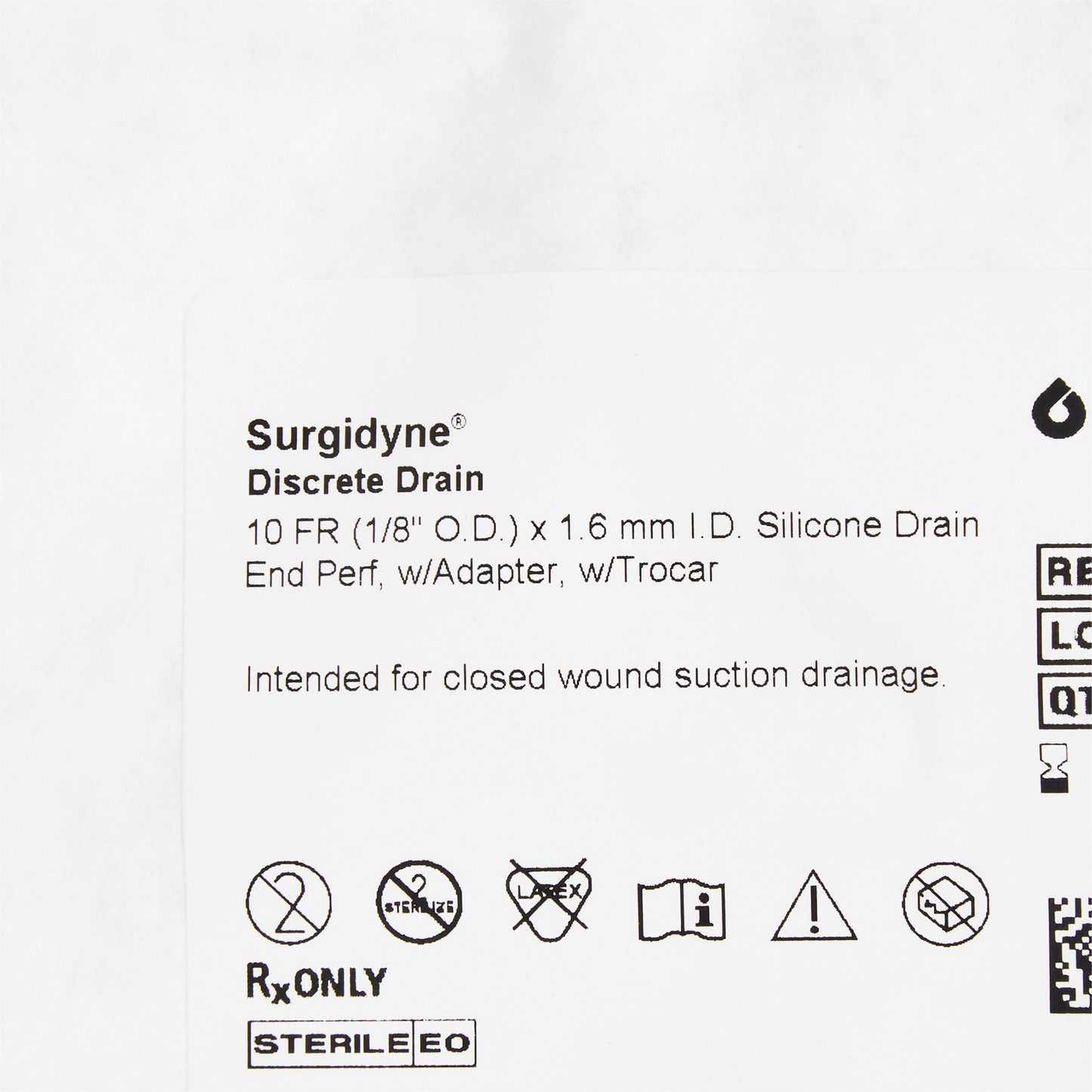 McKesson Wound Drain with Trocar, 10 Fr., 12-Inch Length 370017