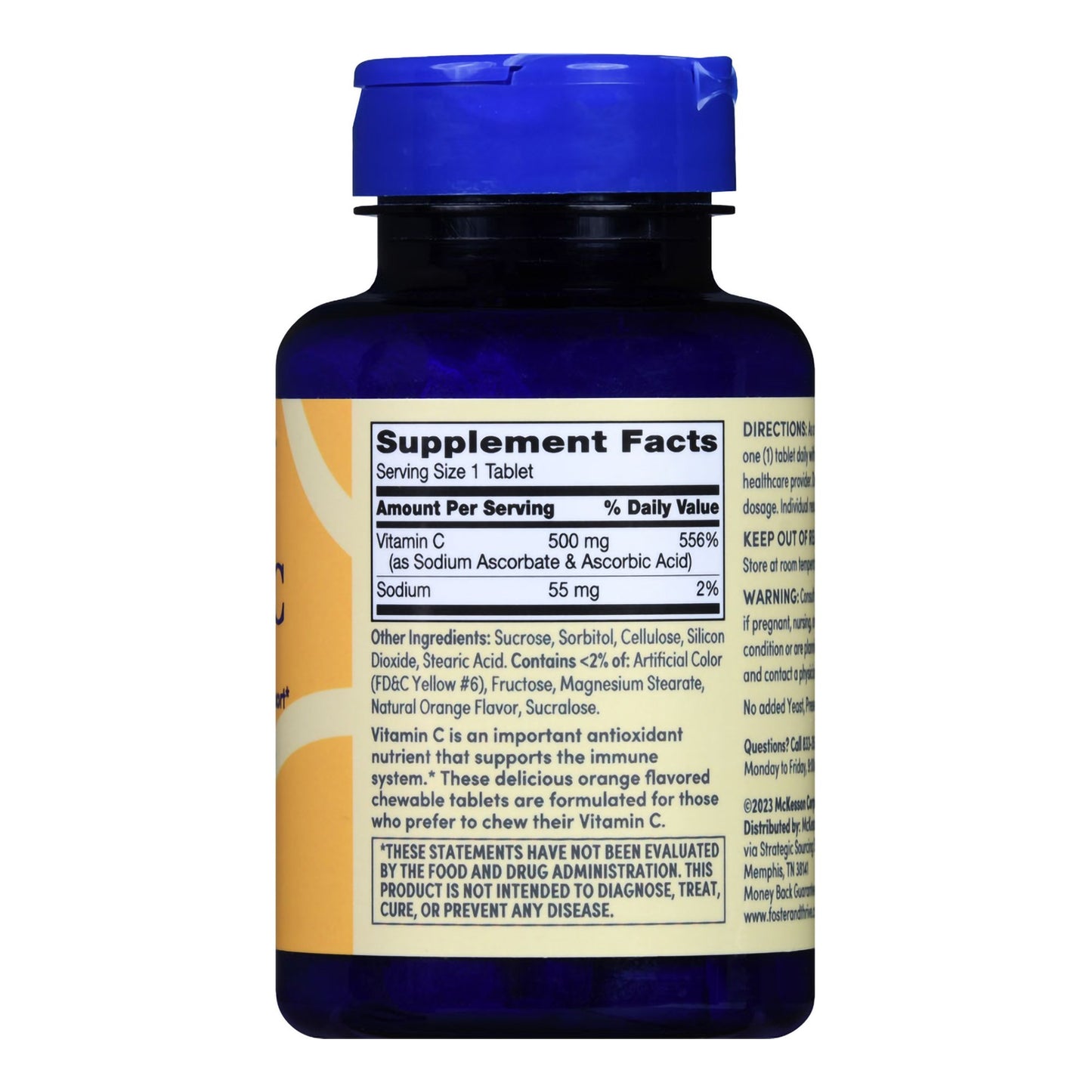 Foster & Thrive™ Chewable Vitamin C 500 mg Tablets Natural Orange 01093995722