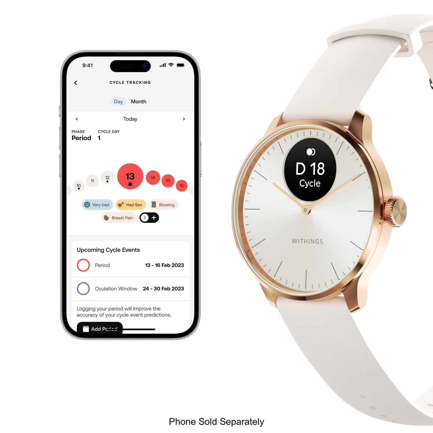 Withings ScanWatch Light Smart Watch, 37mm, Sand HWA11-MODEL 1-ALL-INT