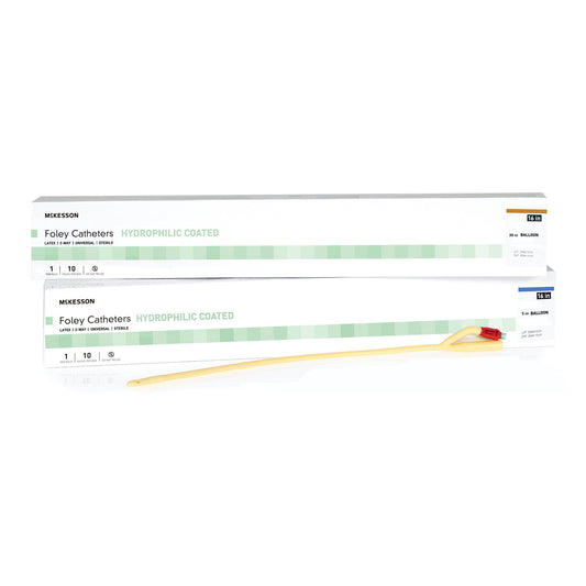 Foley Catheter McKesson 2-Way Coude Tip 5 cc Balloon 14 Fr. Hydrophilic Polymer Coated Latex - 16-LFOL514C