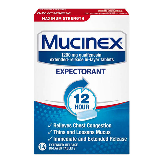 Reckitt Benckiser Mucinex Expectorant Tablets, Maximum Strength 63824002336, CT