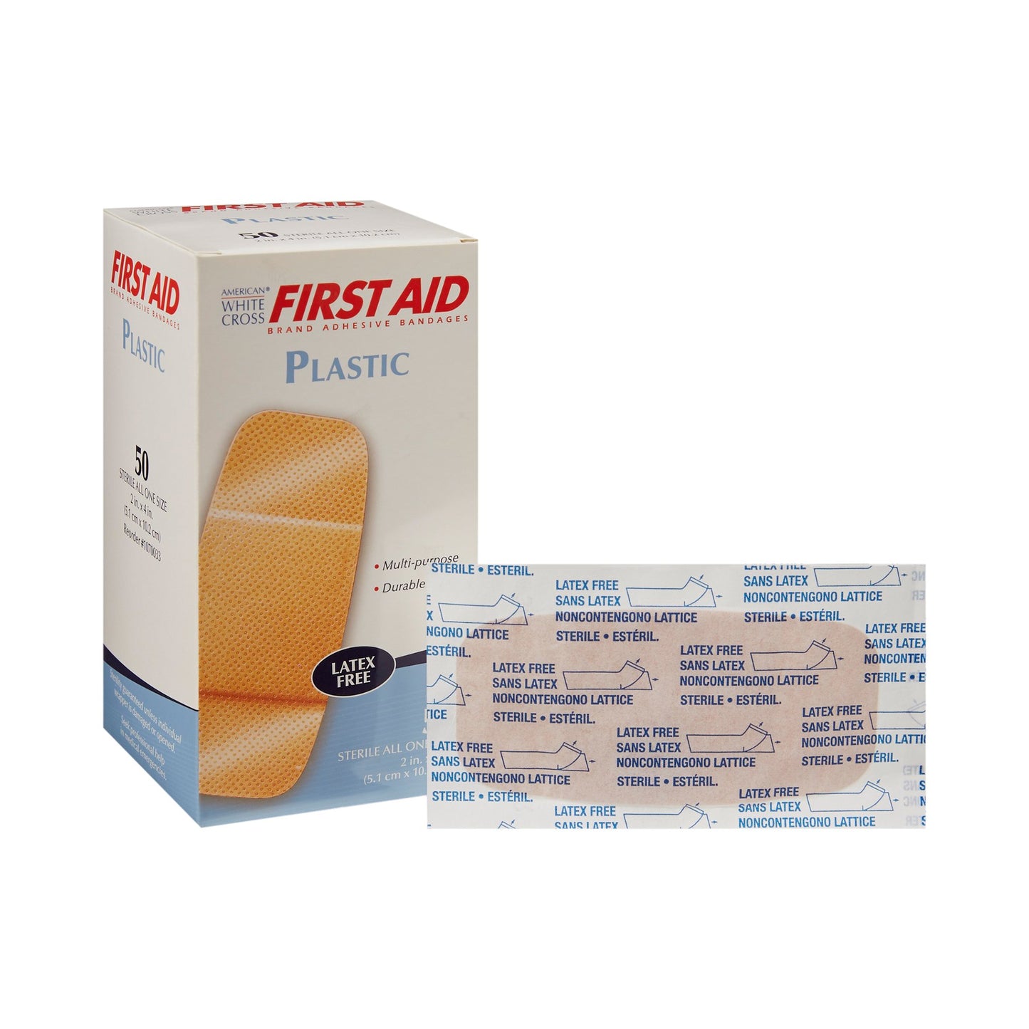 American® White Cross First Aid Adhesive Strip, 2 x 4 Inch 1070033