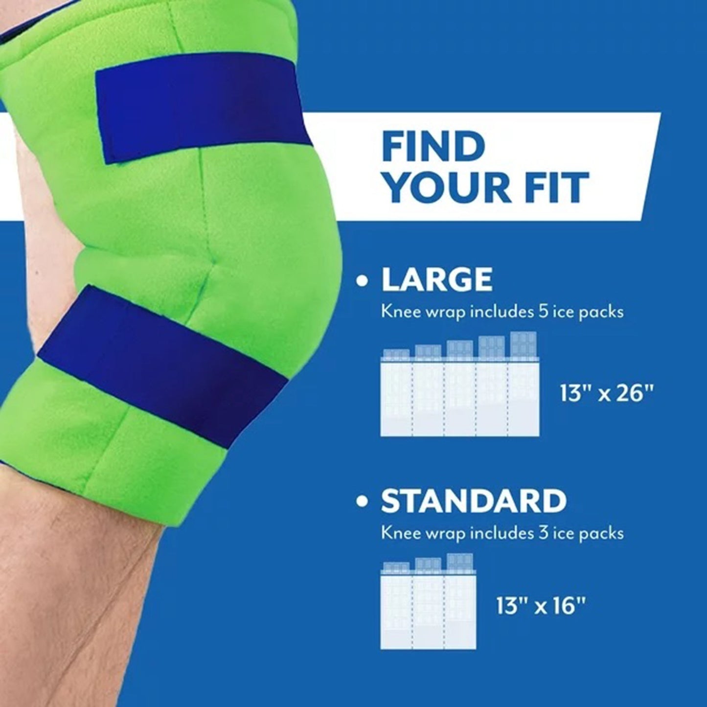 Polar Ice® Cold Pack with Wrap for Knee, Standard Size 30103