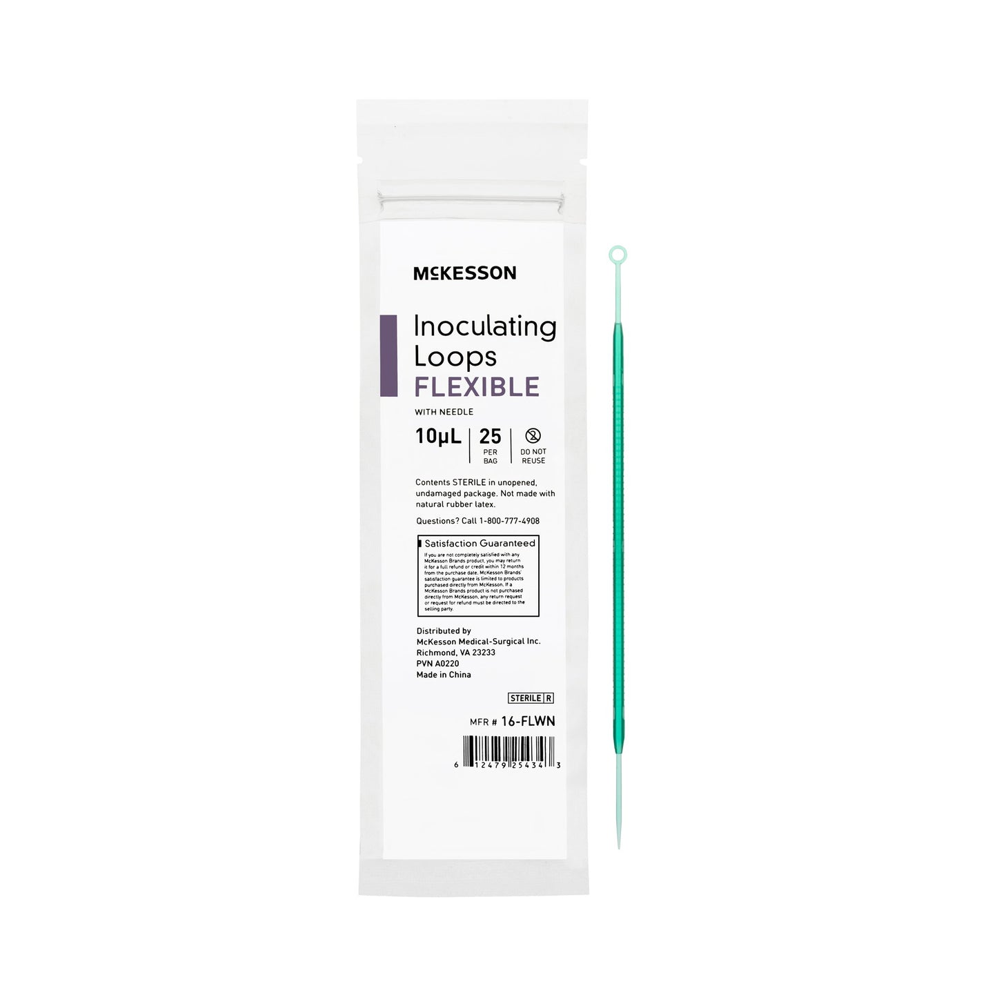 Inoculating Loop with Needle McKesson 10 μL ABS Integrated Handle Sterile - 16-FLWN