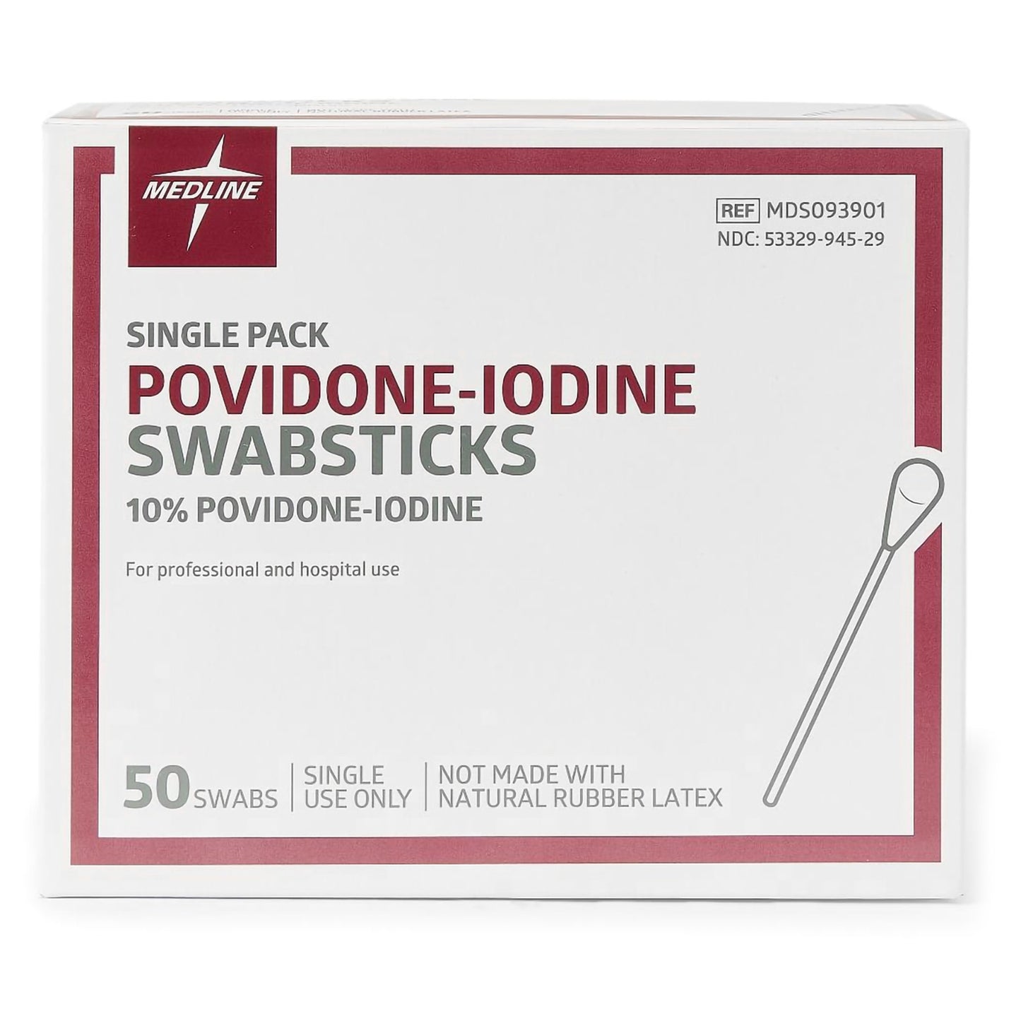Medline Povidone Iodine Swabsticks MDS093901