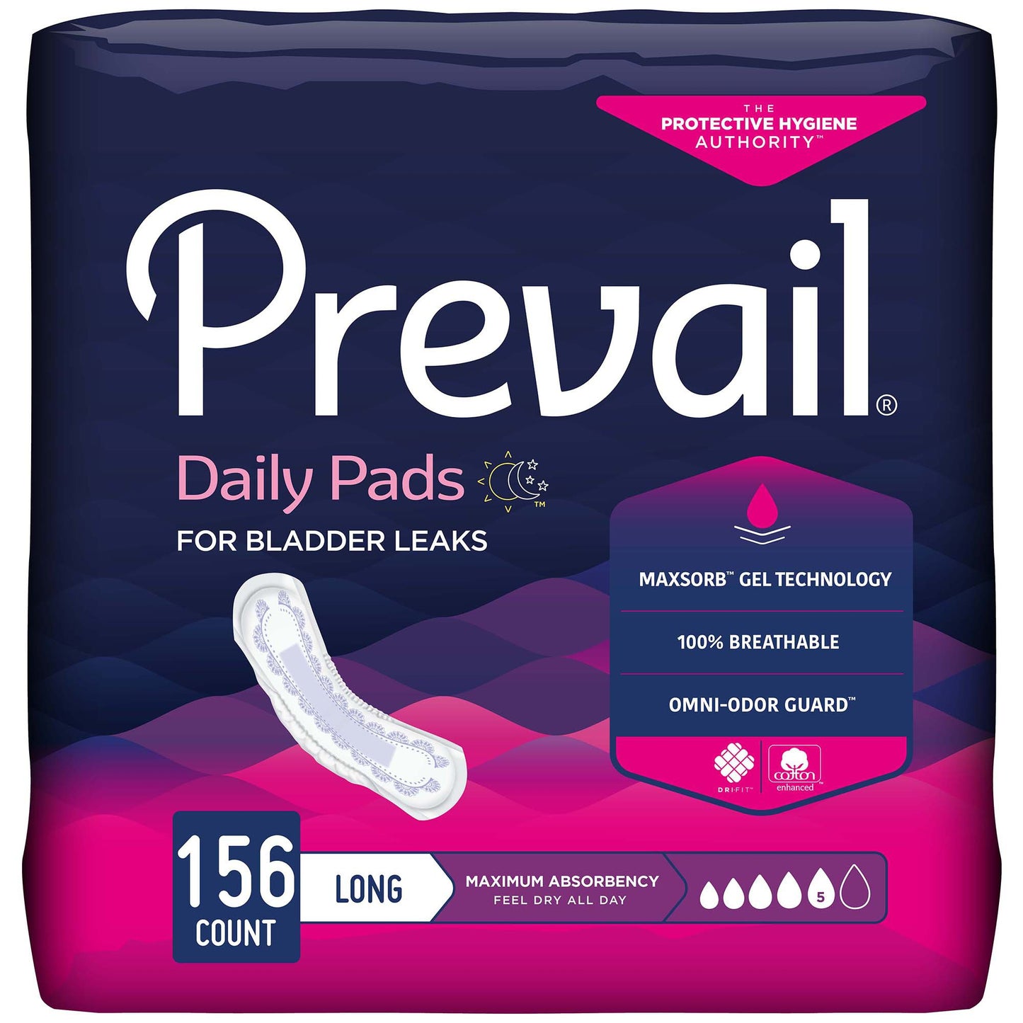 Prevail® Daily Pads Maximum Bladder Control Pad, 13-Inch Length PV-915/1