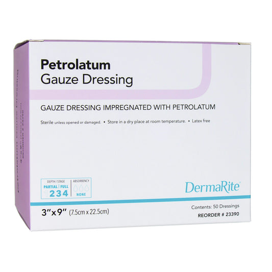 Petrolatum Impregnated Dressing DermaRite® Rectangle 3 X 9 Inch Sterile - 23390