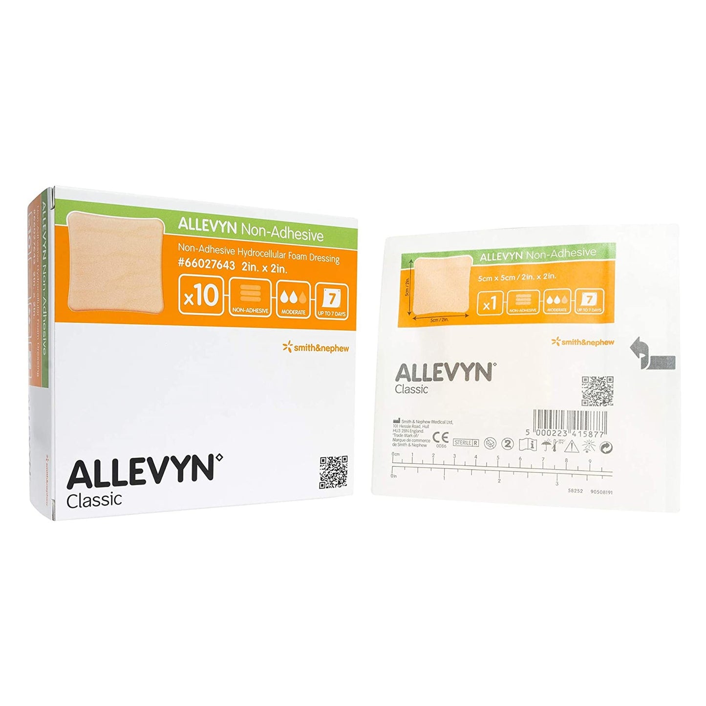 Allevyn Classic Nonadhesive without Border Foam Dressing, 2 x 2 Inch 66007643