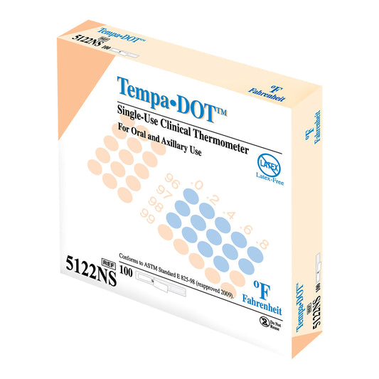 Disposable Oral Thermometer Tempa·DOT™ 99 to 104 °F Color Dots Display - 5122NS